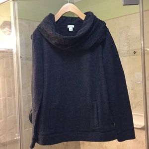 J Crew Dark Gray Cowl-neck Sweatshirt
